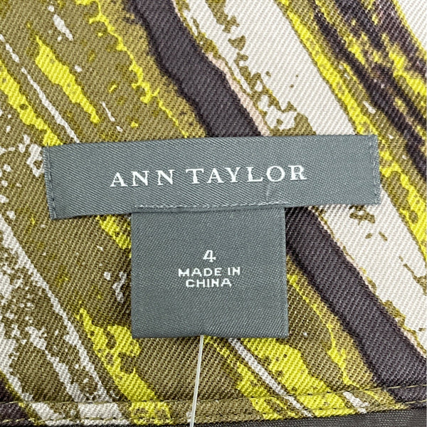 Ann Taylor Womens Printed  Pleated Skirt Multicolor Size 4 - New