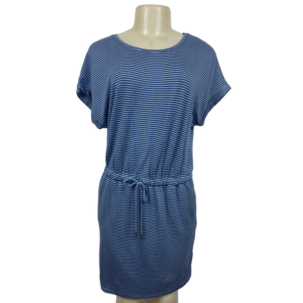 Hilary Radley Women’s Blue and White Striped Knee Length Shirt Dress Sz S/CH - NWT