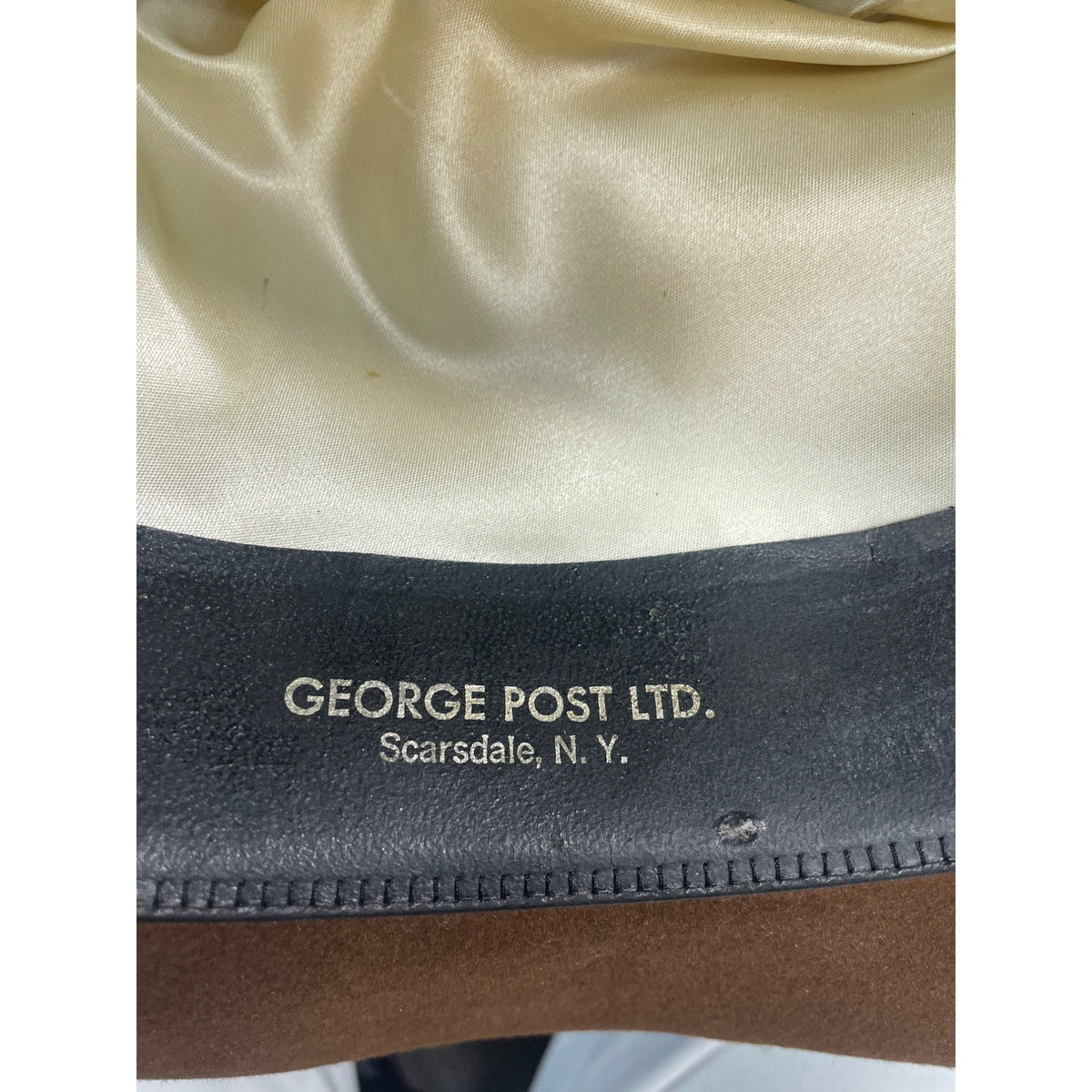 Vintage Dobbs Fifth Ave. NY Brown Fedora Hat With Beige Ribbon Band Wool Felt