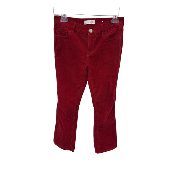 Ann Taylor Loft Womens Red Corduroy Pants Flared Slim Style Casual Size Unknown