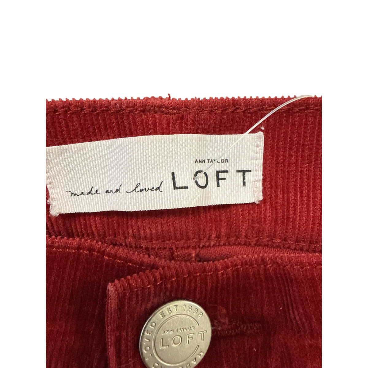 Ann Taylor Loft Womens Red Corduroy Pants Flared Slim Style Casual Size Unknown