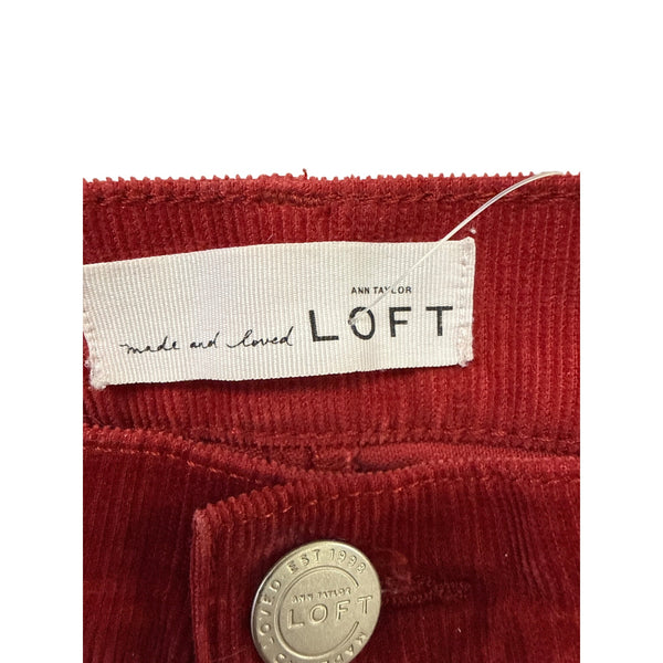 Ann Taylor Loft Womens Red Corduroy Pants Flared Slim Style Casual Size Unknown
