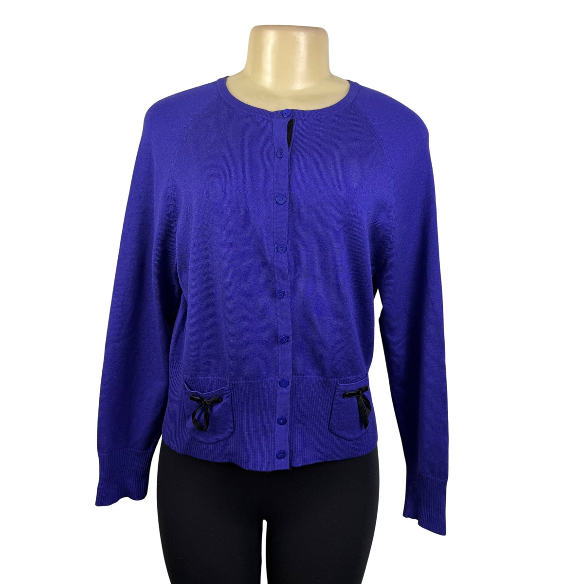 Pendleton Womens Purple Silk & Cashmere Cardigan Sweater Button Front Sz M Petite