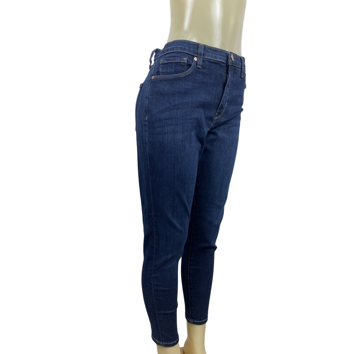 Womens Mid-Rise Dark Blue Skinny Jeans New