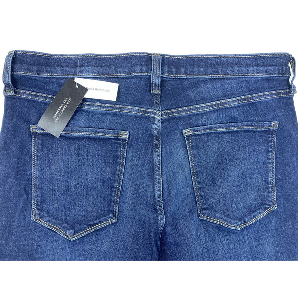 Womens Mid-Rise Dark Blue Skinny Jeans New