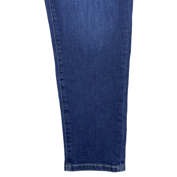Womens Mid-Rise Dark Blue Skinny Jeans New
