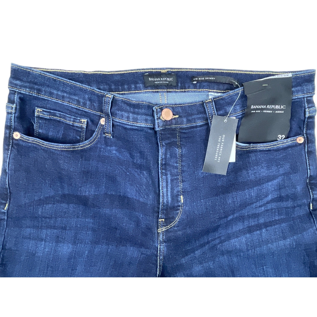 Womens Mid-Rise Dark Blue Skinny Jeans New