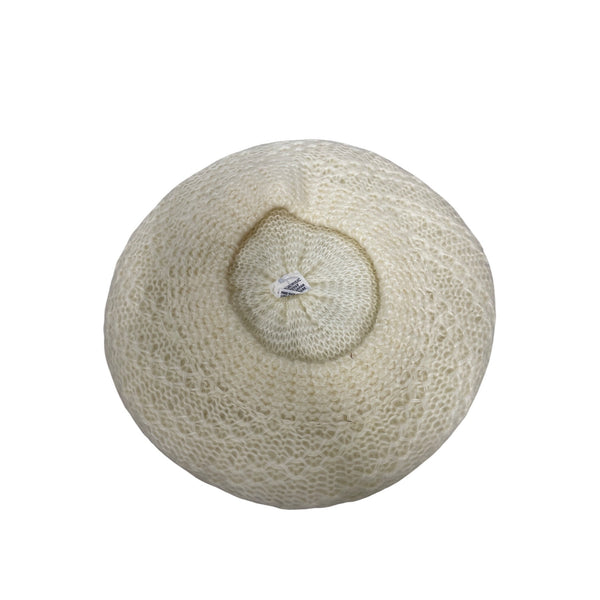 100% Acrylic Womens Ivory Knit Beret Hat Japan-Made Lightweight Soft Stretchy OS