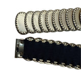 Vintage Gold-Tone Elastic Stretch Waist Belt With Embossed Oval Panels