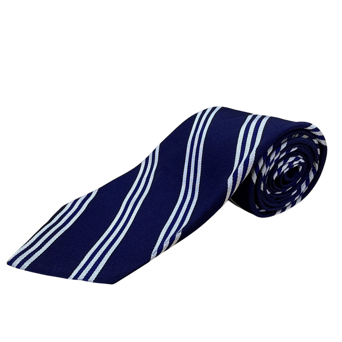 Vintage Brooks Brothers Navy Silk Striped Tie Approx. 58"x3.5" Woven In England