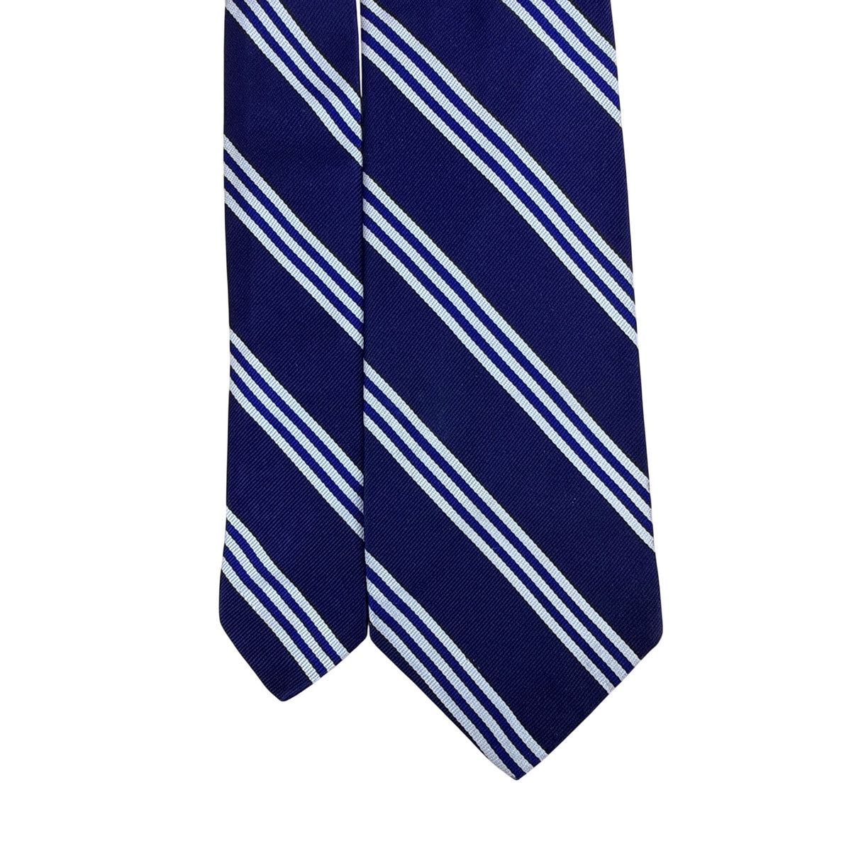 Vintage Brooks Brothers Navy Silk Striped Tie Approx. 58"x3.5" Woven In England