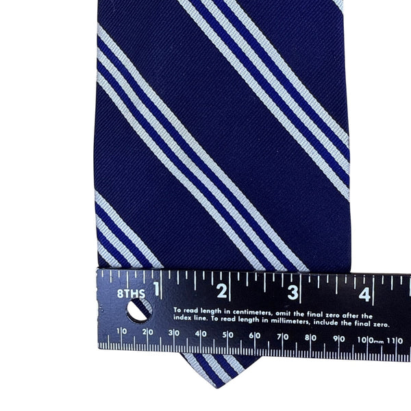 Vintage Brooks Brothers Navy Silk Striped Tie Approx. 58"x3.5" Woven In England