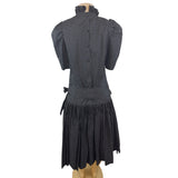 Vintage David Charles Black Polka Dot Dress With Ruffled Neckline Size S/14 yrs