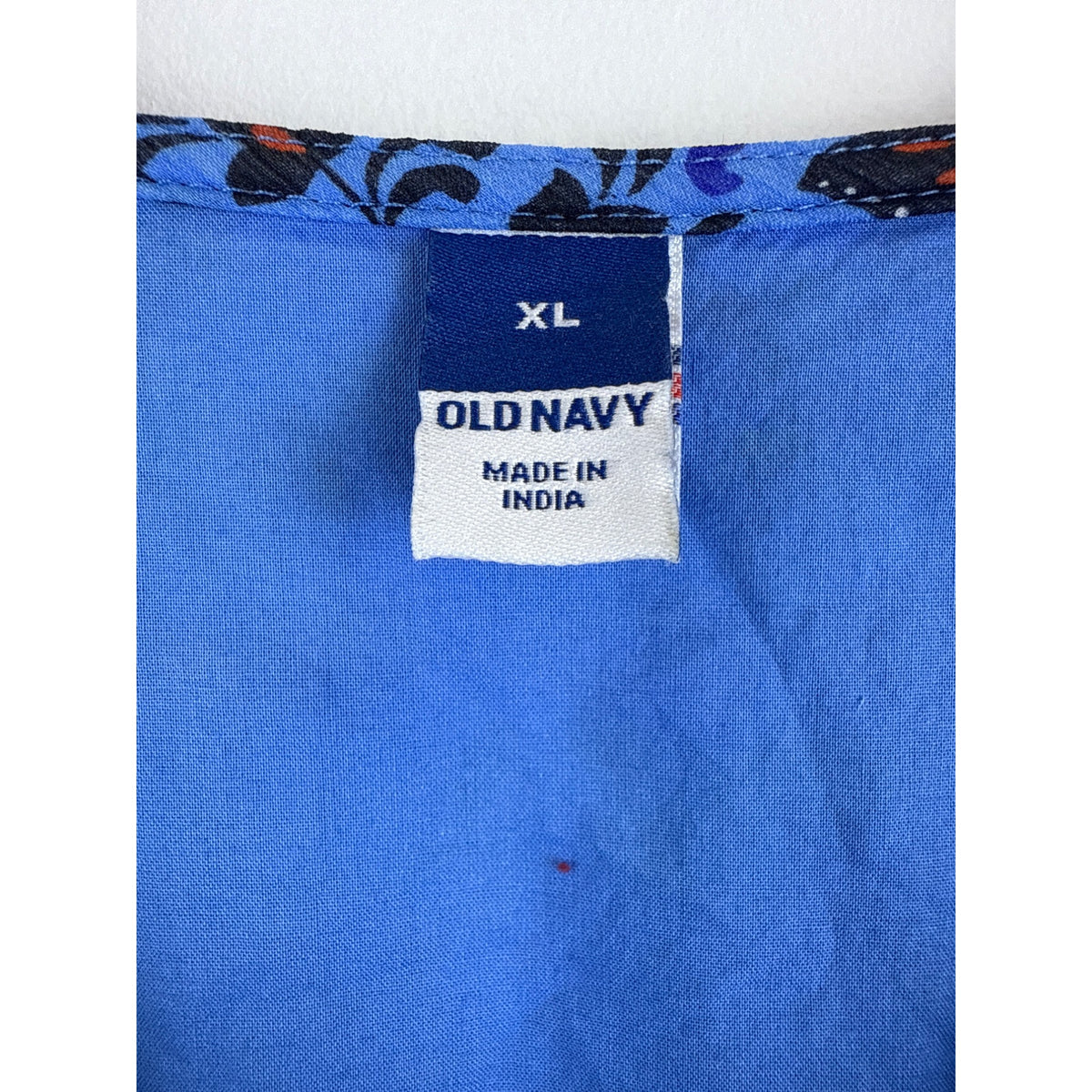 Old Navy Womens Blue Floral Print V-Neck Maxi Dress Lightweight Sheer XL