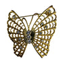 Vintage Gold Tone Rhinestone Butterfly Brooch Pin Crystal Accents Elegant Style