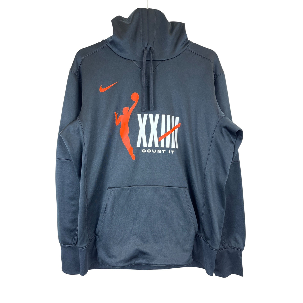Nike Mens Gray Dri-Fit XXIII Count It Basketball Hoodie Pullover With Kangaroo Pocket Size L