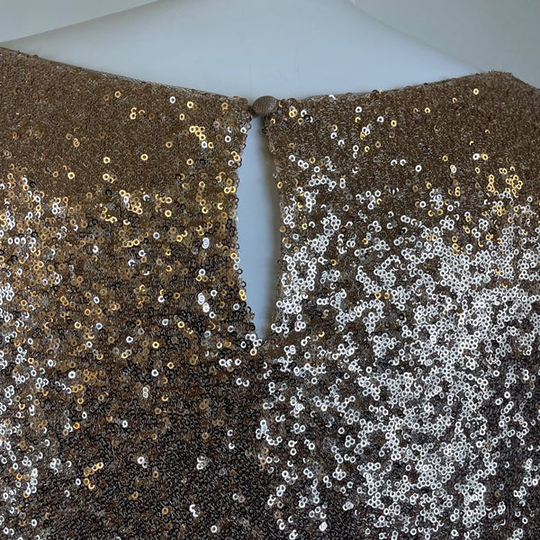 Revelry Womens Rose Gold Sequin Crop Top Short Sleeve Party Style Size 3XL - New