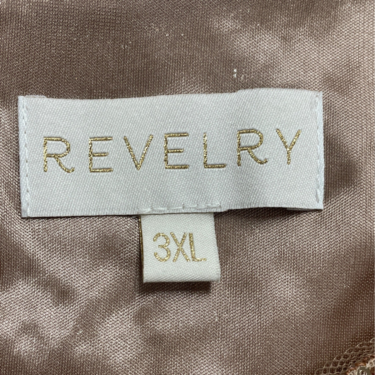 Revelry Womens Rose Gold Sequin Crop Top Short Sleeve Party Style Size 3XL - New