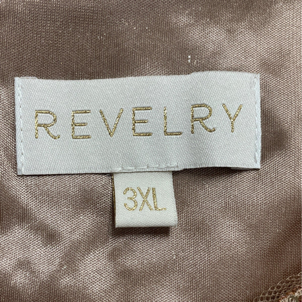 Revelry Womens Rose Gold Sequin Crop Top Short Sleeve Party Style Size 3XL - New