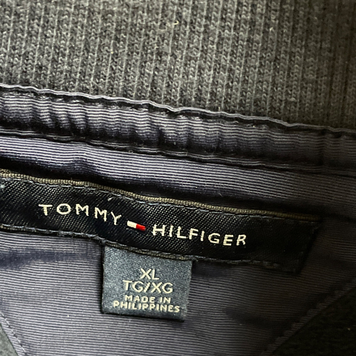 Tommy Hilfiger Men's Navy Full Zip Mock Neck Track Jacket Red Accents XL