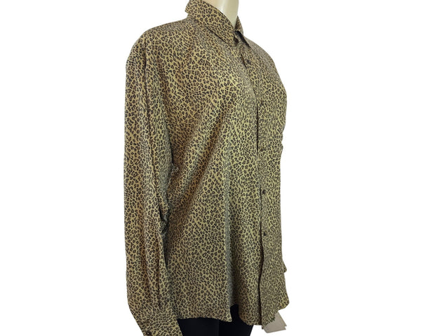 Vintage Anne Pinkerton Women’s Leopard Print Button-Up Shirt Size M - New