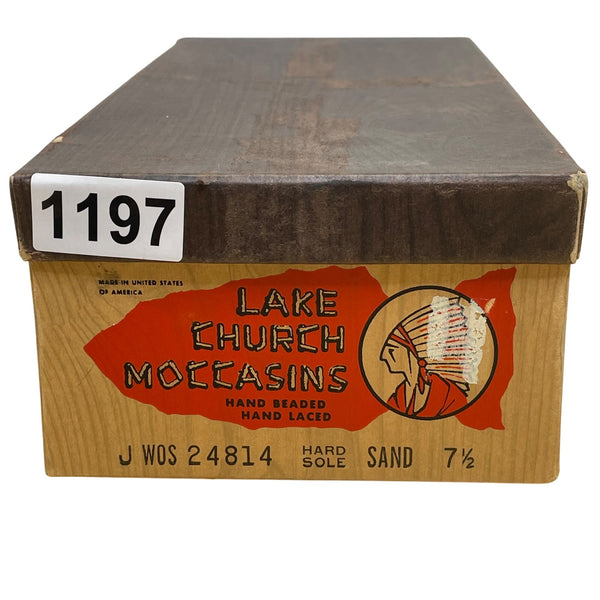 Lake Church Men’s Sand Suede Fringe Hand laced Hard Sole Moccasins Size 7.5