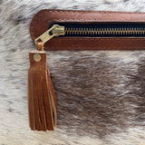 Puro Utz Pin Pin Cowhide & Leather Adjustable Strap Zippered Pocket Bucket Bag