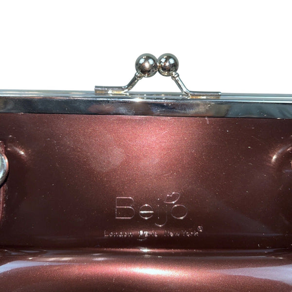 Beijo Brown Leather With Matching Coin Purse Set Twist Lock Women Handbag Size M