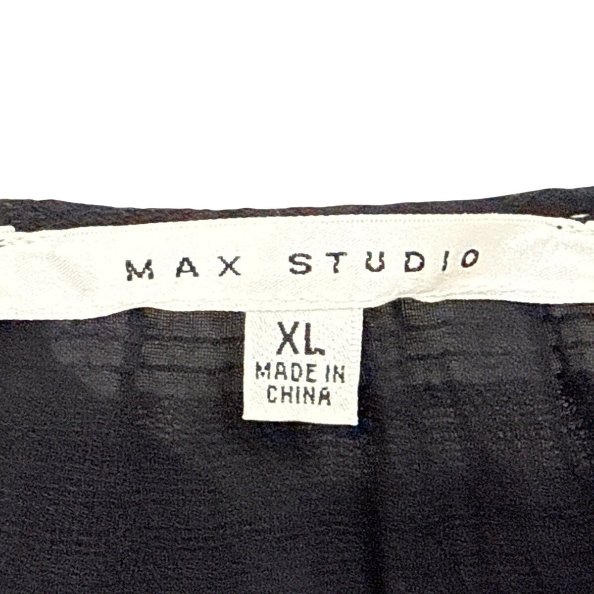 Max Studio Womens Embroidered Boho-Style Peasant Blouse Black & White Sz XL