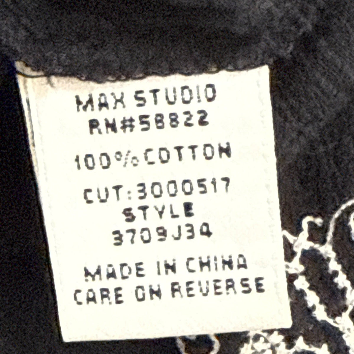 Max Studio Womens Embroidered Boho-Style Peasant Blouse Black & White Sz XL