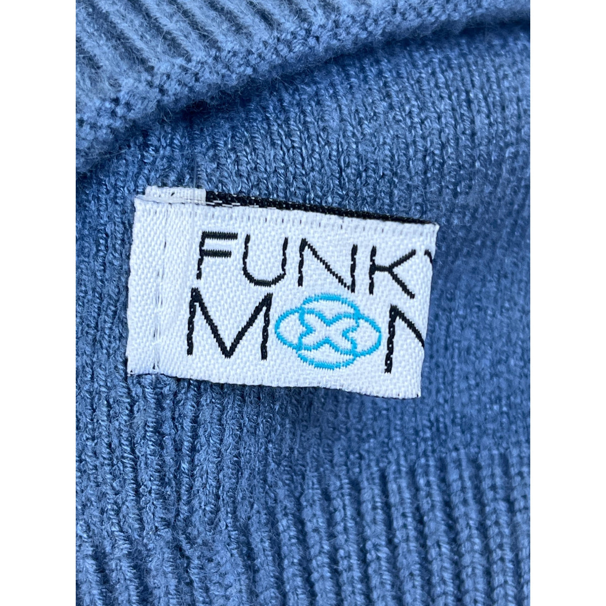 Funky Men’s Blue Knit Beanie Soft Warm Winter Hat Acrylic Stretch Fit