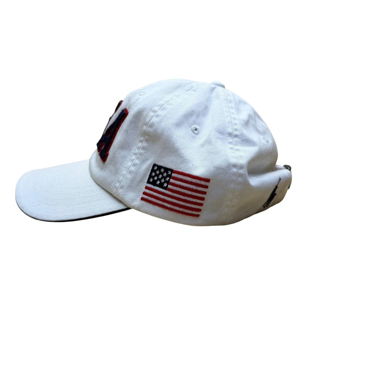 Team USA Unisex White Cotton Baseball Hat Embroidered Patriotic Adjustable Cap