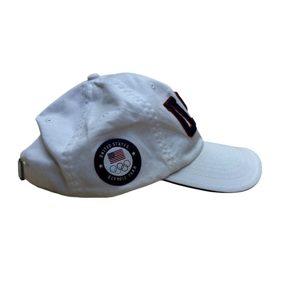 Team USA Unisex White Cotton Baseball Hat Embroidered Patriotic Adjustable Cap