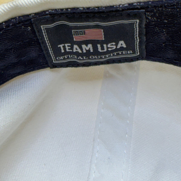 Team USA Unisex White Cotton Baseball Hat Embroidered Patriotic Adjustable Cap