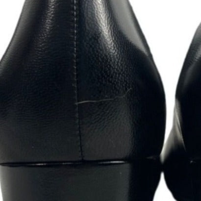 Calvin Klein Women's Black Leather Nita Kid Skin Block Heels Sz 9.5 - NWB