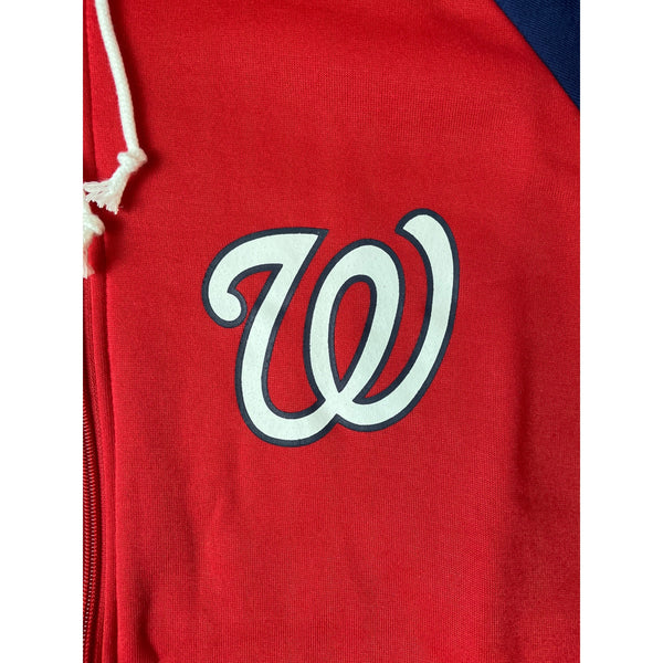 Kloanz Men's Red And Blue Washington nationals Zip Up Hoodie Sz M