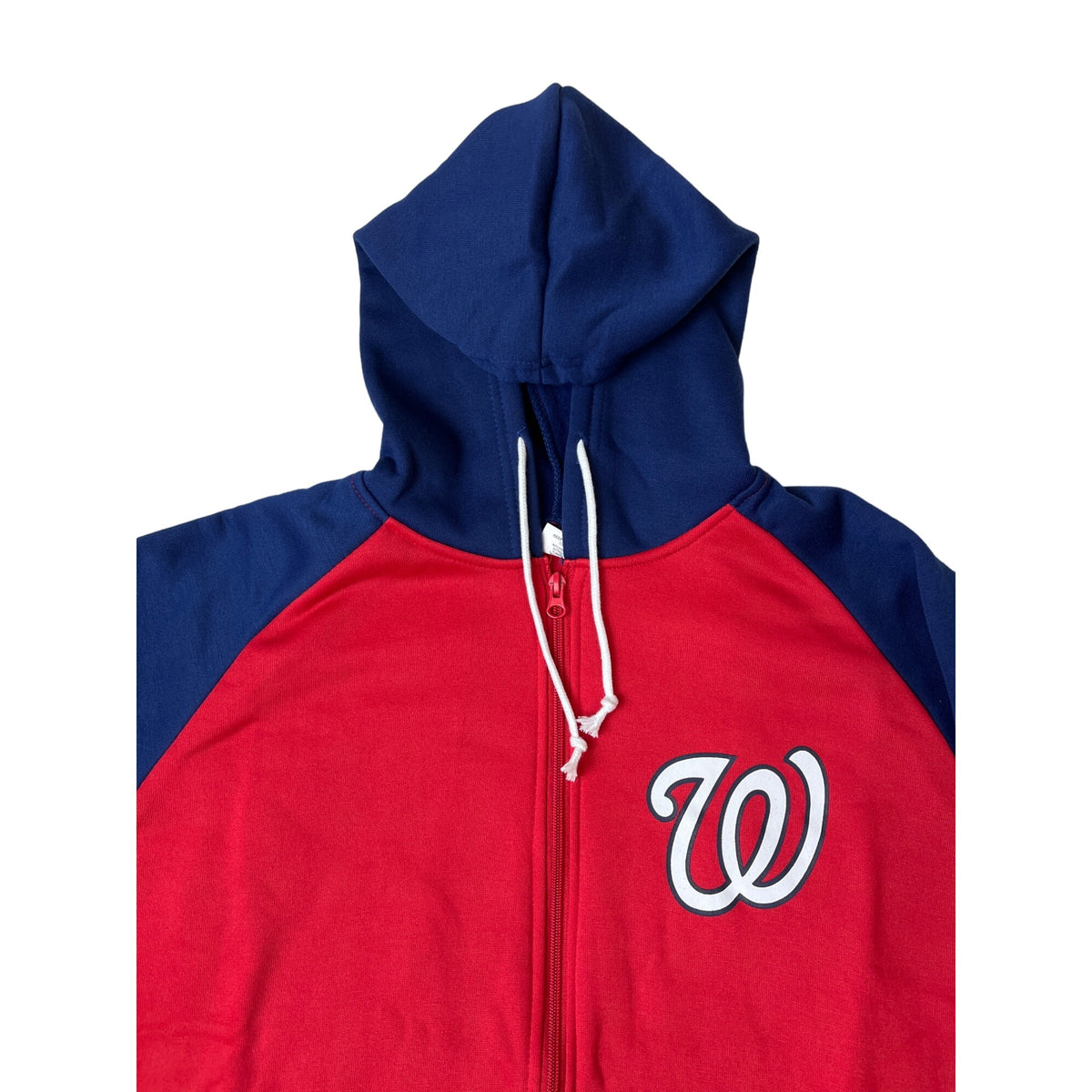 Kloanz Men's Red And Blue Washington nationals Zip Up Hoodie Sz M