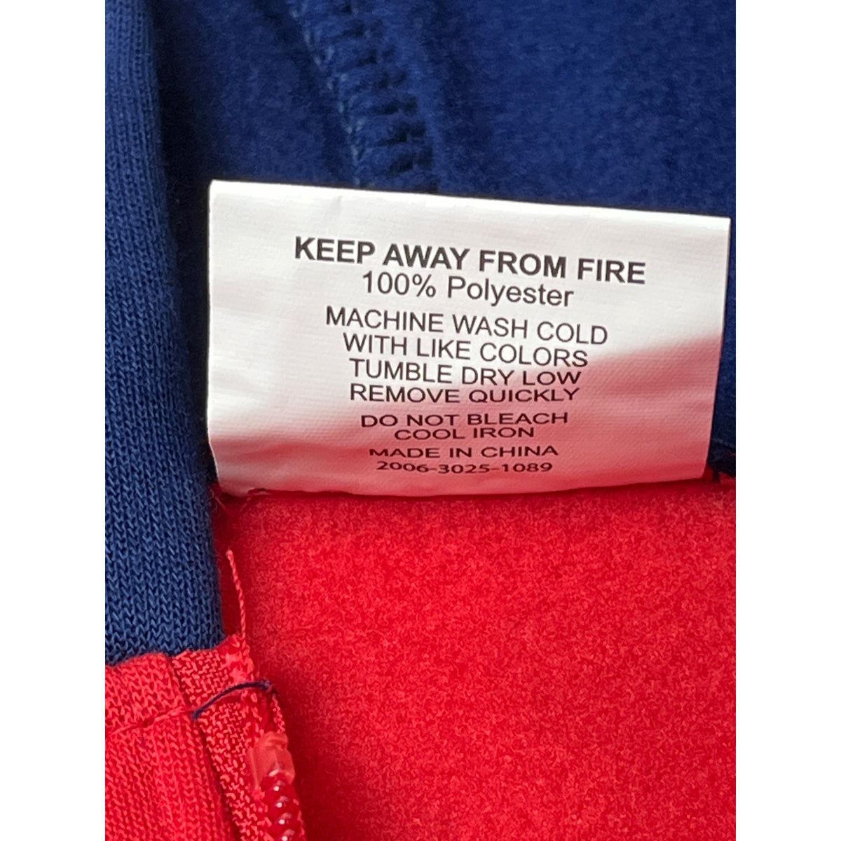 Kloanz Men's Red And Blue Washington nationals Zip Up Hoodie Sz M