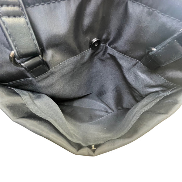 Women’s Black Nylon With Faux Leather Handles & Multiple Compartments Tote Bag