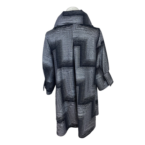 Damee Womens Black & White Geometric Print Jacket Size S