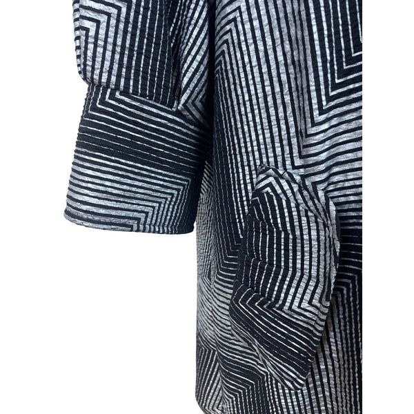 Damee Womens Black & White Geometric Print Jacket Size S