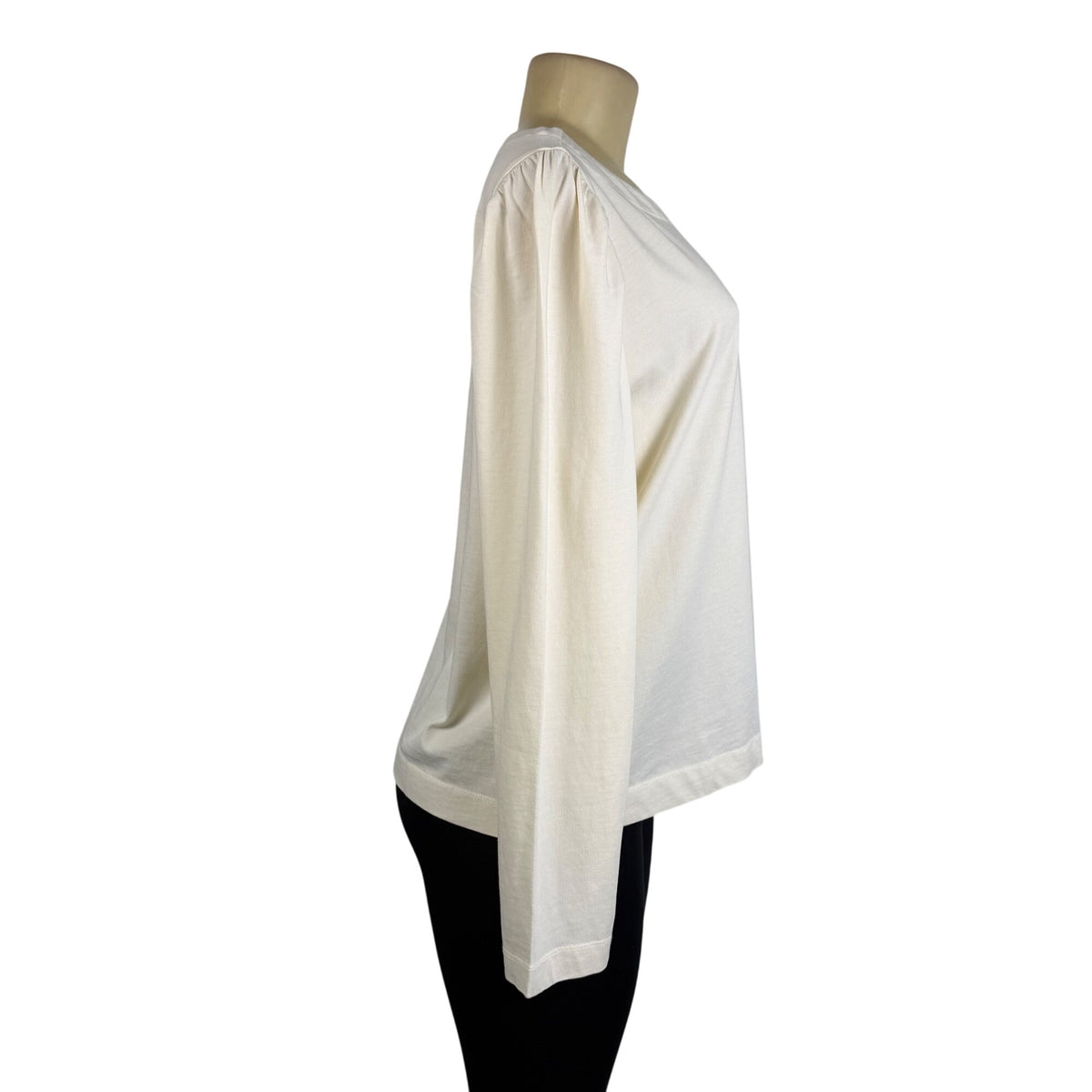 Loft Womens Cream Cotton Long Sleeve Top Relaxed Fit Blouse Sz XL