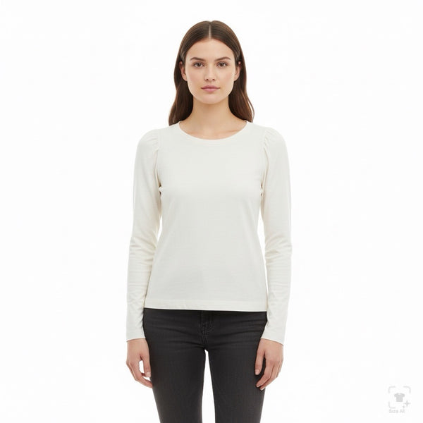 Loft Womens Cream Cotton Long Sleeve Top Relaxed Fit Blouse Sz XL