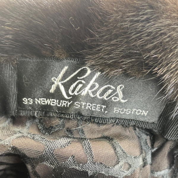 Vintage Kakas Fur Company Women's Brown Mink Fur Ranch Hat Cap