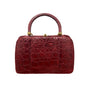 Vintage Unbranded Women's Red Croco Embossed Leather Evening Clutch Bag Sz M
