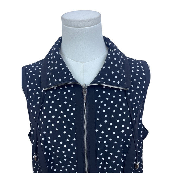 Chico’s Black & White Polka Dot Women’s Sleeveless Zip-Up Vest Size 1