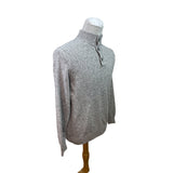 Izod Gray Knit Pullover Sweater Button-Up Mock Neck Mens Casual Warm Soft Sz M