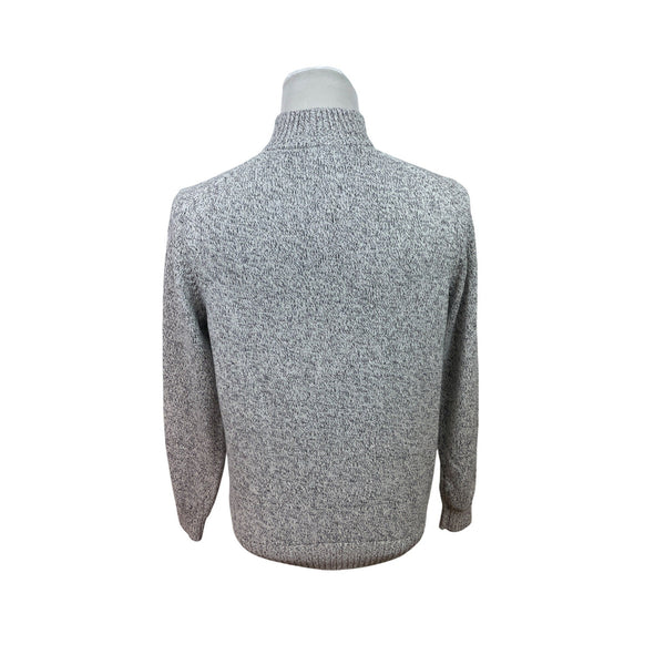 Izod Gray Knit Pullover Sweater Button-Up Mock Neck Mens Casual Warm Soft Sz M