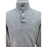 Izod Gray Knit Pullover Sweater Button-Up Mock Neck Mens Casual Warm Soft Sz M