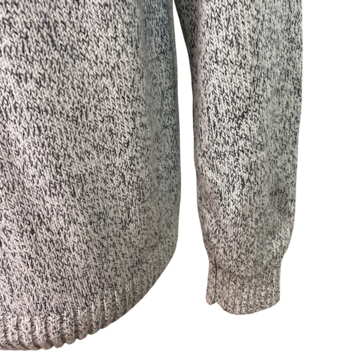 Izod Gray Knit Pullover Sweater Button-Up Mock Neck Mens Casual Warm Soft Sz M